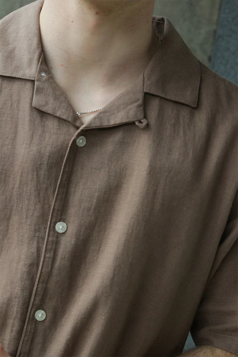 ONLY & SONS Caiden SS Resort Linen Shirt Fossil - Image 3
