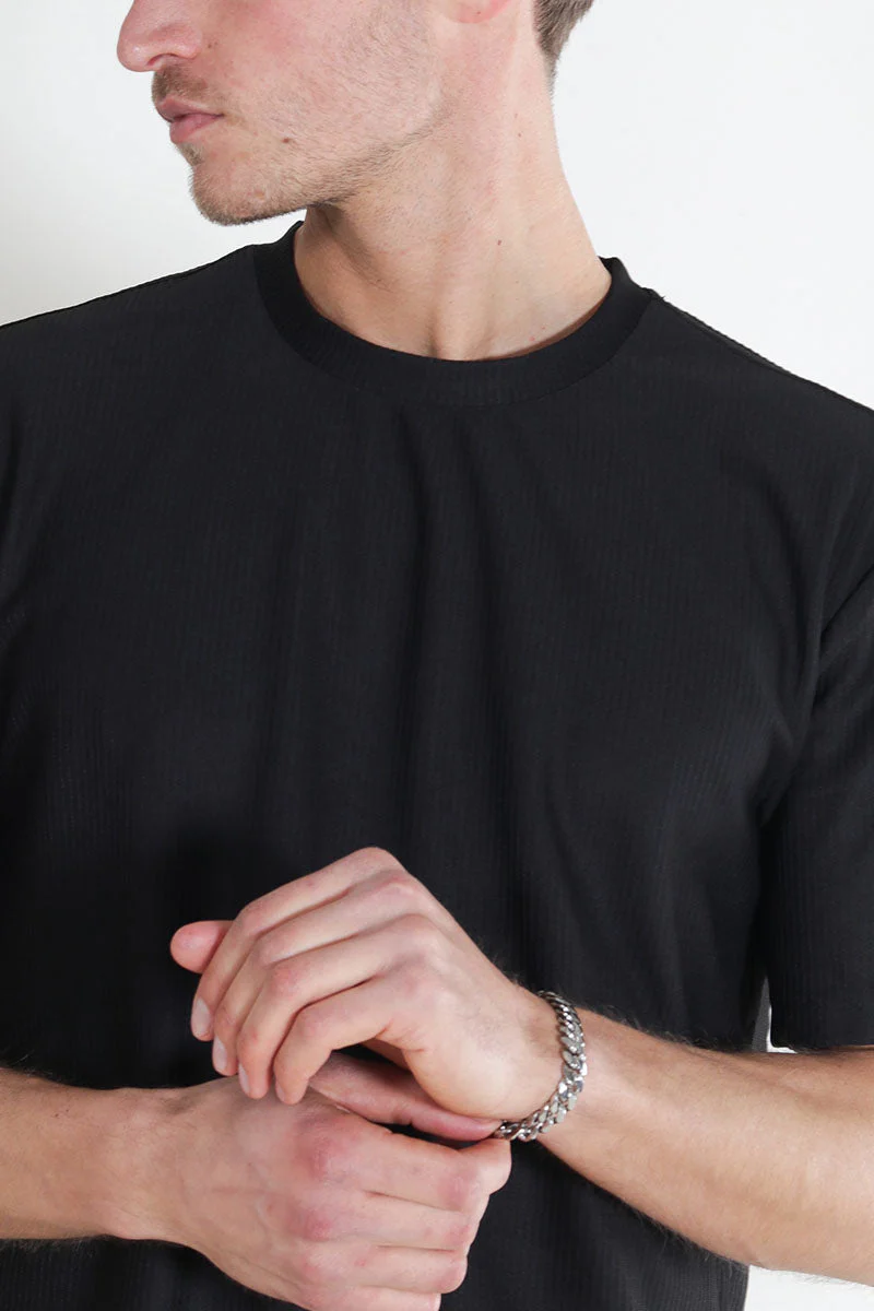 ONLY & SONS Fred Relaxed Plizze Tee Black - Image 4