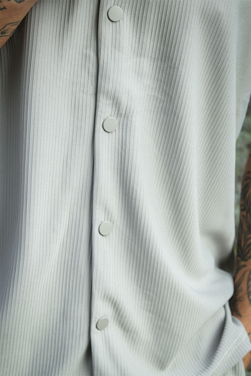 ONLY & SONS Kari Relaxed Plizze Resort SS Shirt Limestone - Image 4