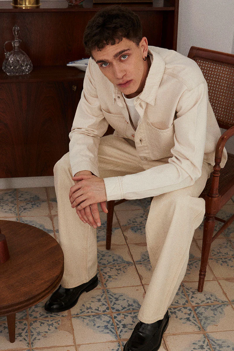 Solid William Overshirt Oatmeal - Image 3