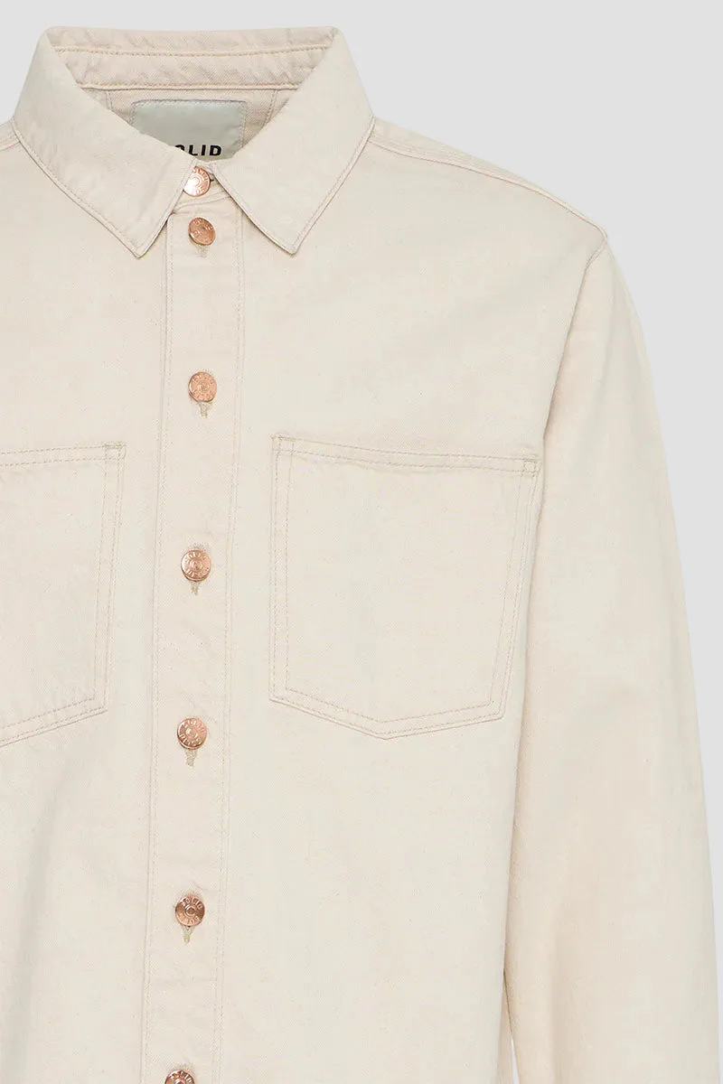 Solid William Overshirt Oatmeal - Image 5