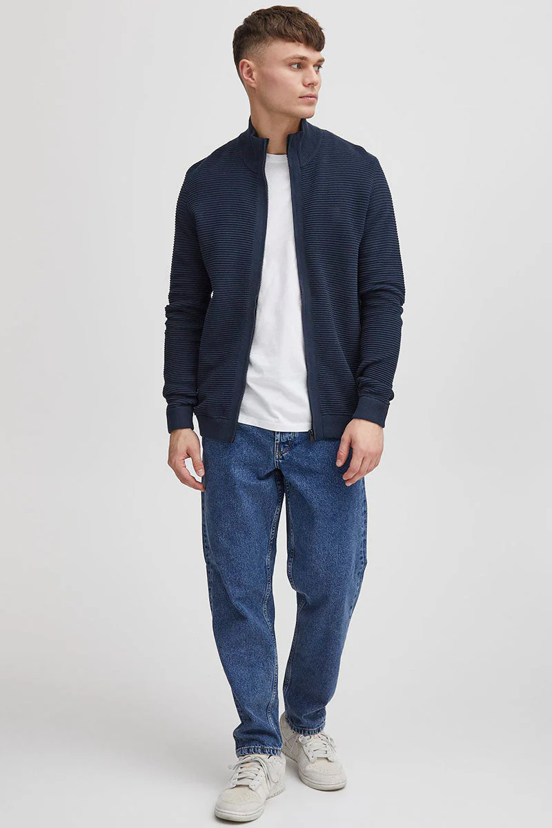 Solid Valencia Knit Full Zip Insignia Blue - Image 2