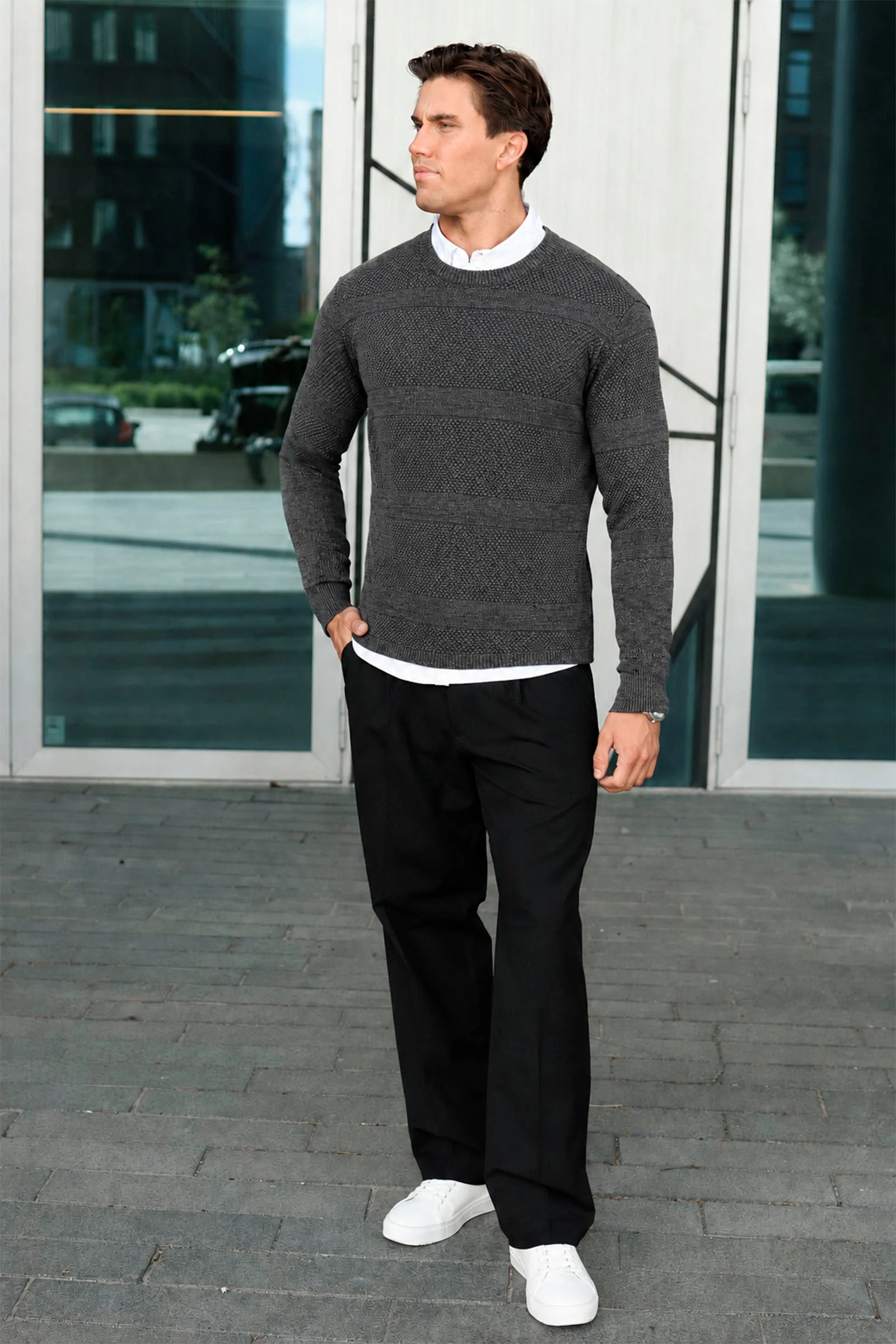 Kronstadt Hannes Cotton knit Charcoal Mix - Image 2