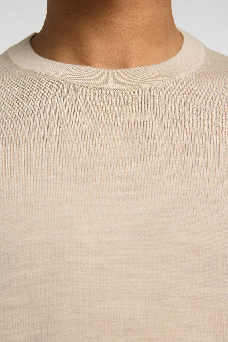 Selected Tray Merino Knit Crew Neck Oatmeal - Image 3