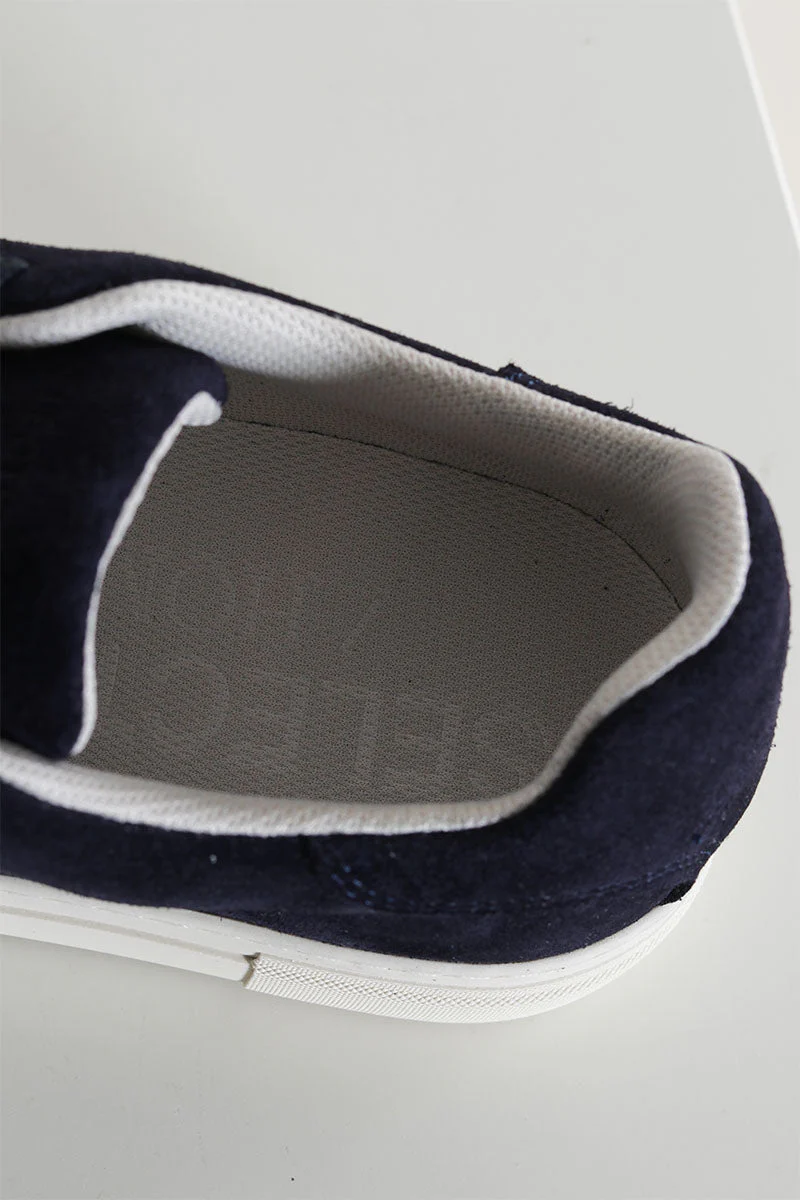 Selected David Chunky Suede Sneaker Dark Navy - Image 5