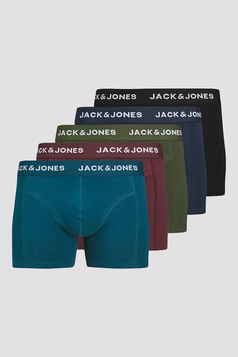 Jack & Jones Teo Solid Trunks 5-Pack Navy Blazer