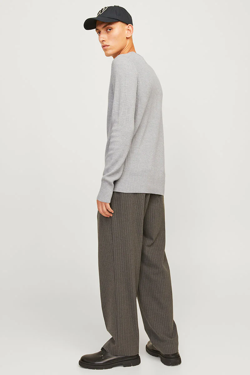 Jack & Jones Perfect Knit Crew Neck Light Grey Melange - Image 6