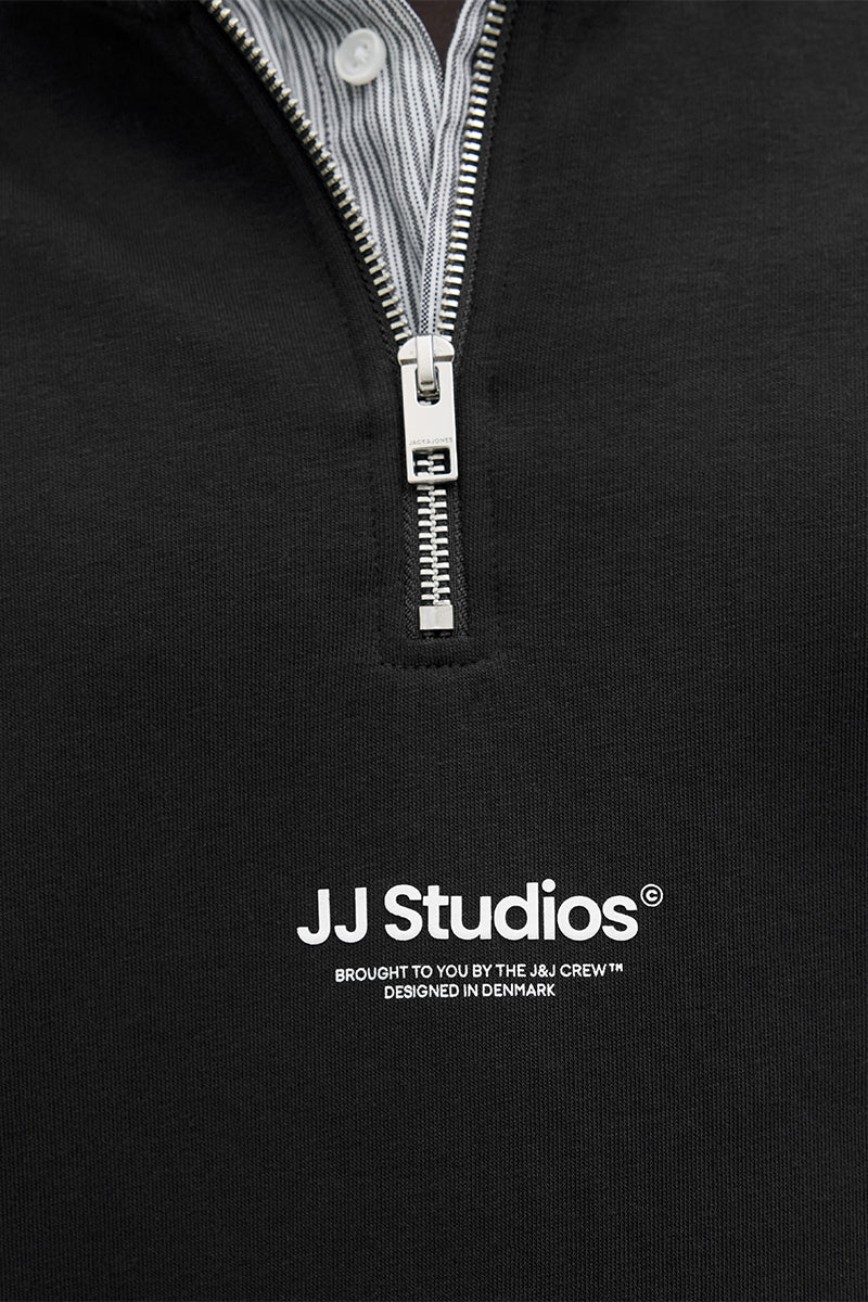 Jack & Jones Soho Sweat Half Zip Black - Image 4
