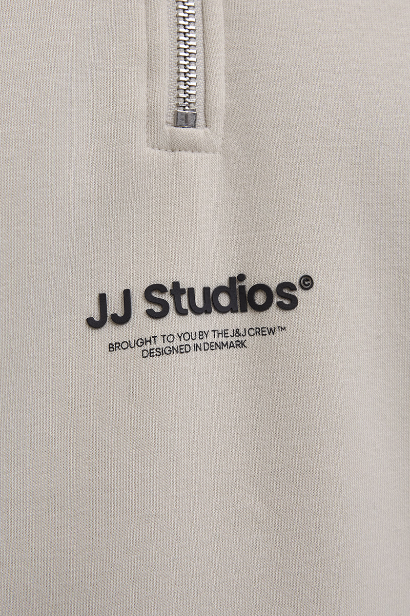Jack & Jones Soho Sweat Half Zip Moonbeam - Image 5