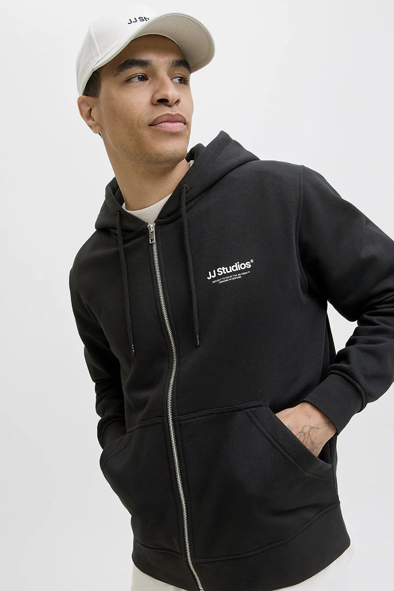 Jack & Jones Soho Sweat Zip Hoodie Black - Image 3
