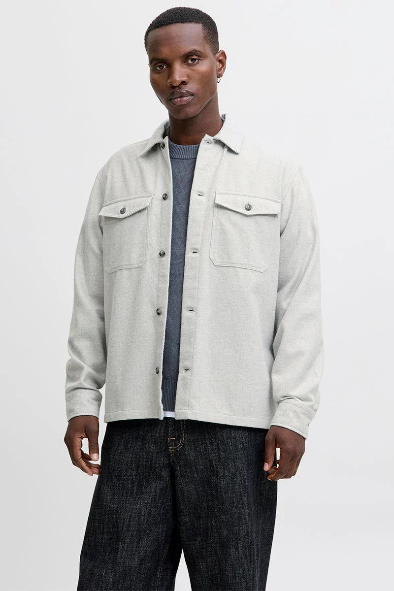 Jack & Jones Perfect Melange Overshirt Light Grey Melange