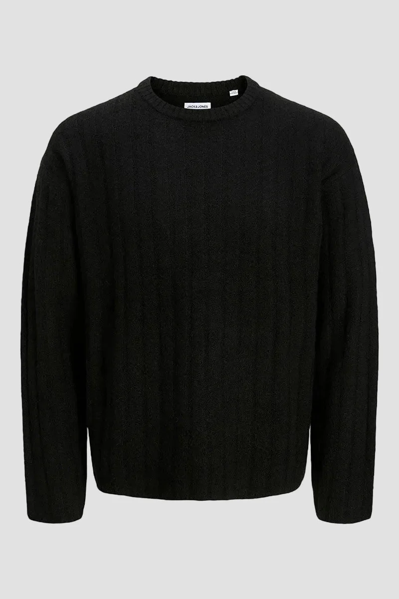 Jack & Jones Bradley Carter Knit Crew Neck Black - Image 6