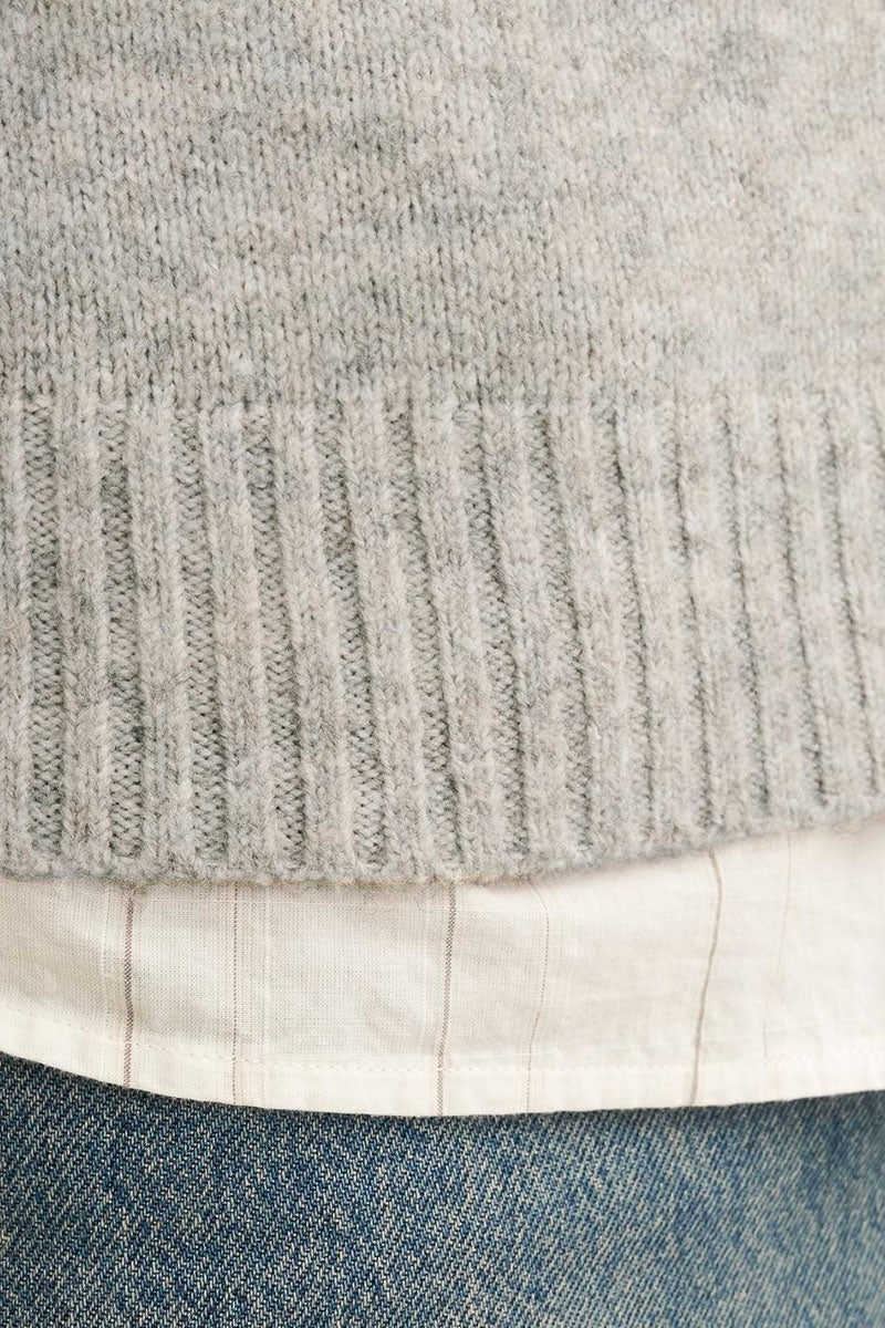 Jack & Jones Soho Ollie Knit Crew Neck Light Grey Melange - Image 5