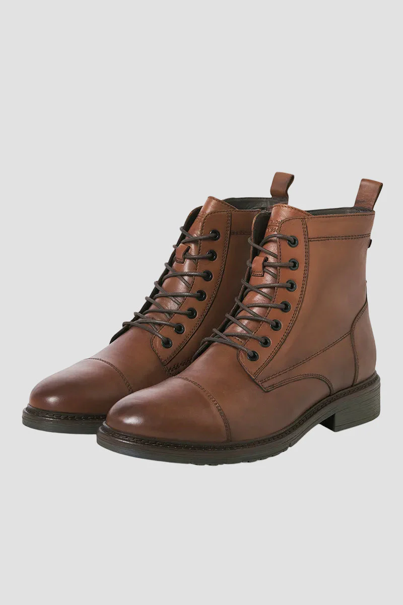 Jack & Jones Wentworth Leather Boots Cognac - Image 2