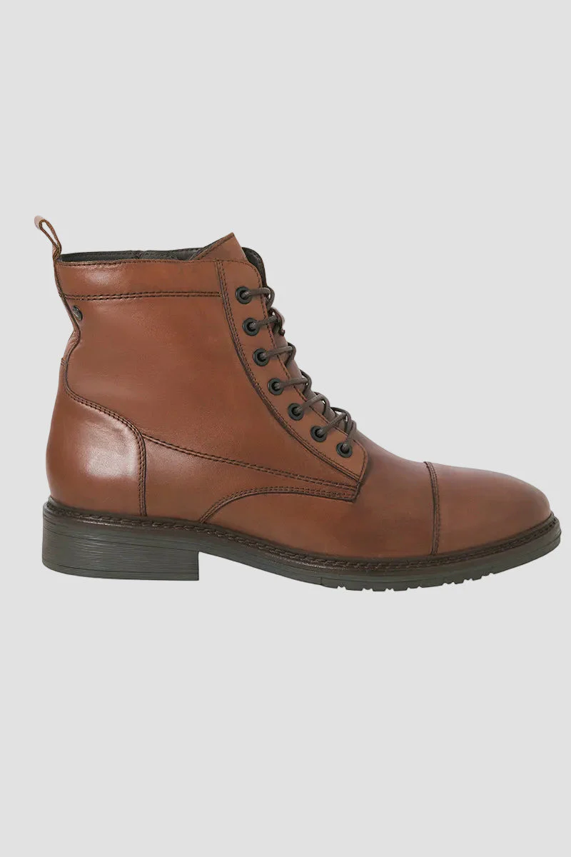 Jack & Jones Wentworth Leather Boots Cognac - Image 5