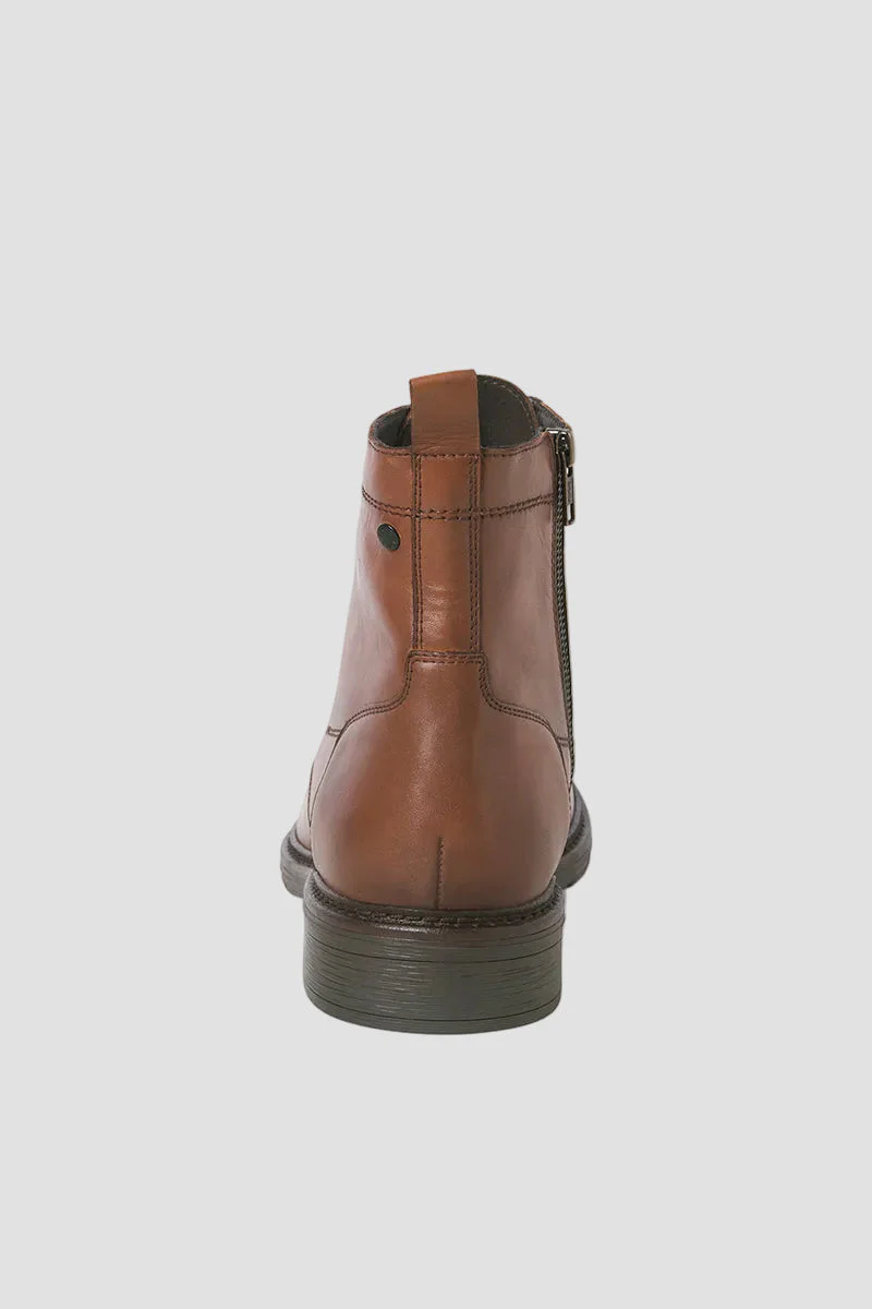 Jack & Jones Wentworth Leather Boots Cognac - Image 6