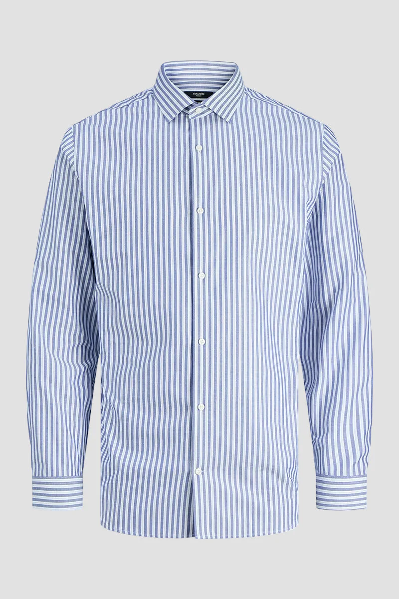 Jack & Jones Parker Wrinkle Resistant Shirt LS Black Iris Stripe - Image 6