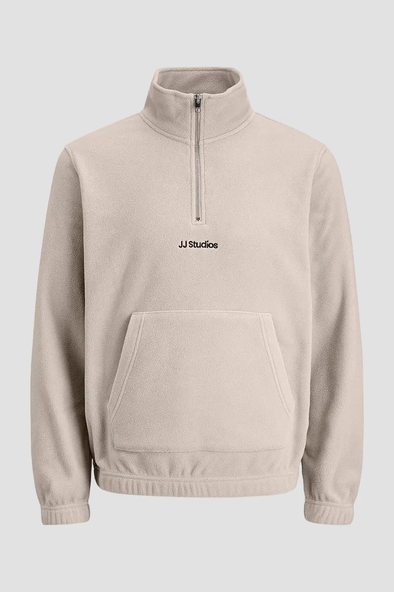 Jack & Jones Soho Fleece Half Zip Moonbeam - Image 7