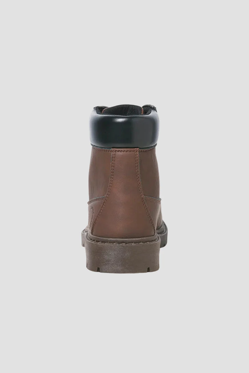Jack & Jones Ainsworth PU Boots Brown Stone - Image 7