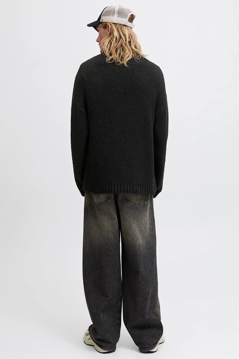 Jack & Jones Kidd Knit Crew Neck Black - Image 6