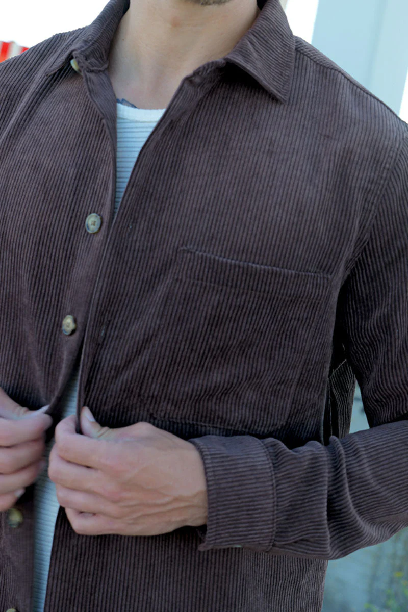 ONLY & SONS Tile Corduroy Shirt Coffee Bean - Image 4