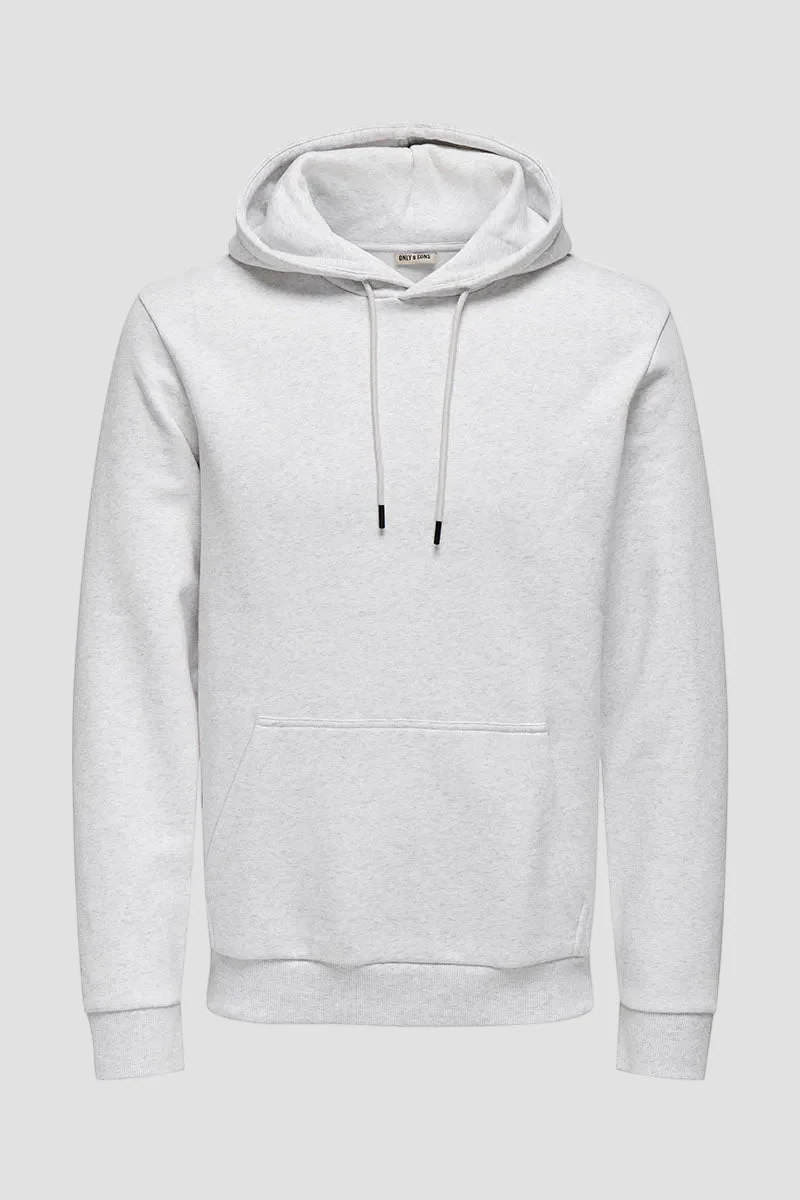 ONLY & SONS Ceres Hoodie Sweat Super Light Grey Melange - Image 4