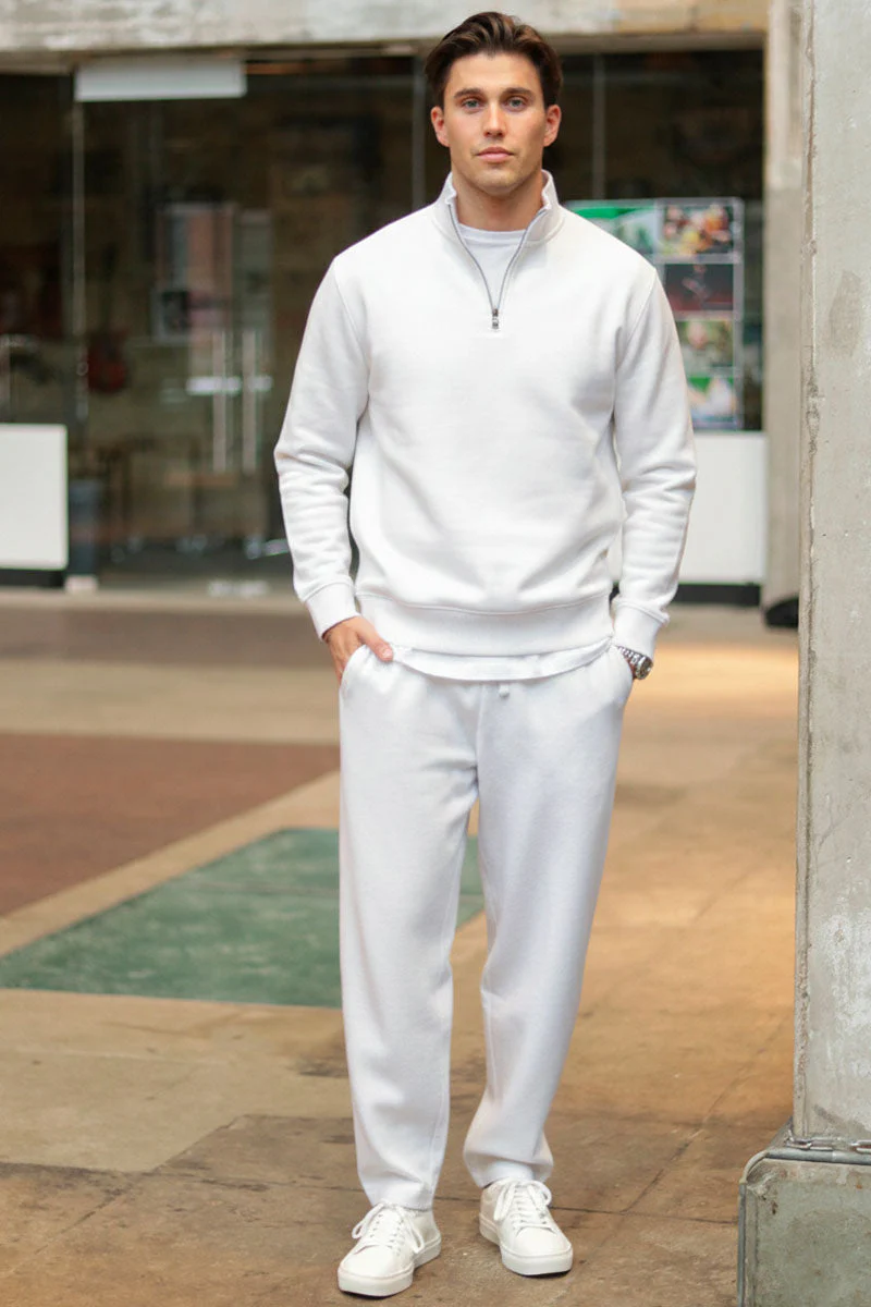 ONLY & SONS Ceres Half Zip Sweat Super Light Grey Melange - Image 2
