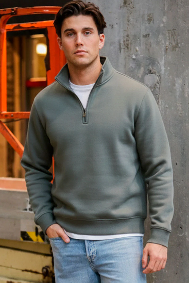 ONLY & SONS Ceres Half Zip Sweat Castor Gray