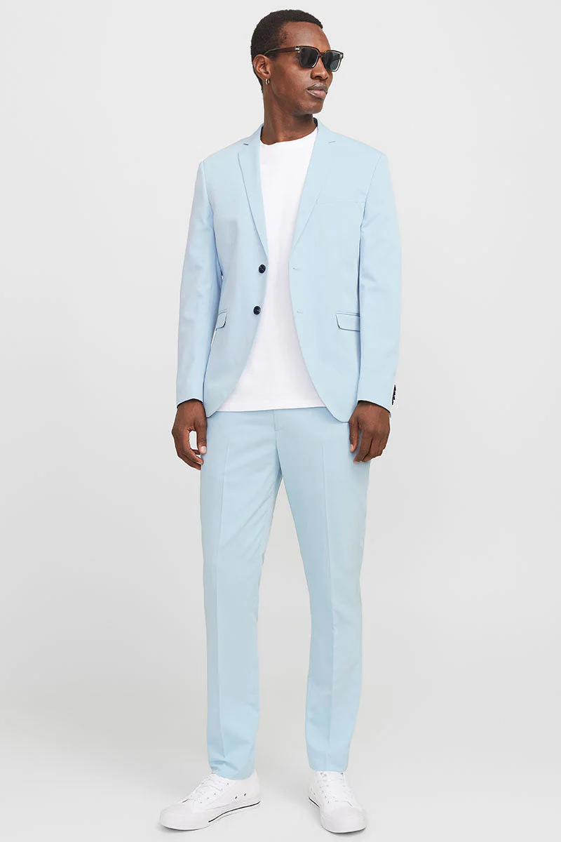 Jack & Jones Premium Franco Slim Fit Kostym Chambray Blue - Image 4