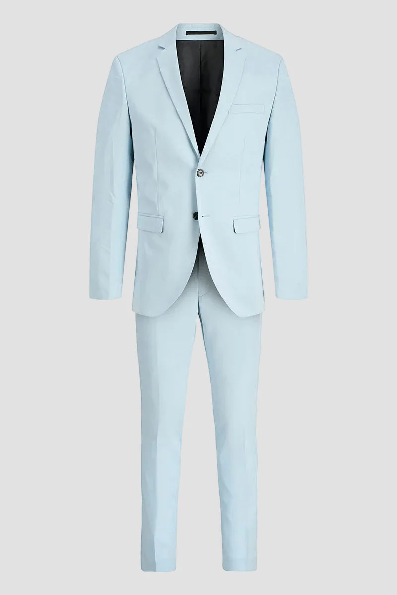 Jack & Jones Premium Franco Slim Fit Kostym Chambray Blue - Image 9