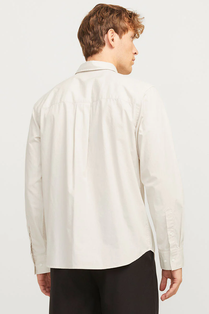 Jack & Jones Cody Relaxed Fit Poplin LS Shirt Moonbeam - Image 6