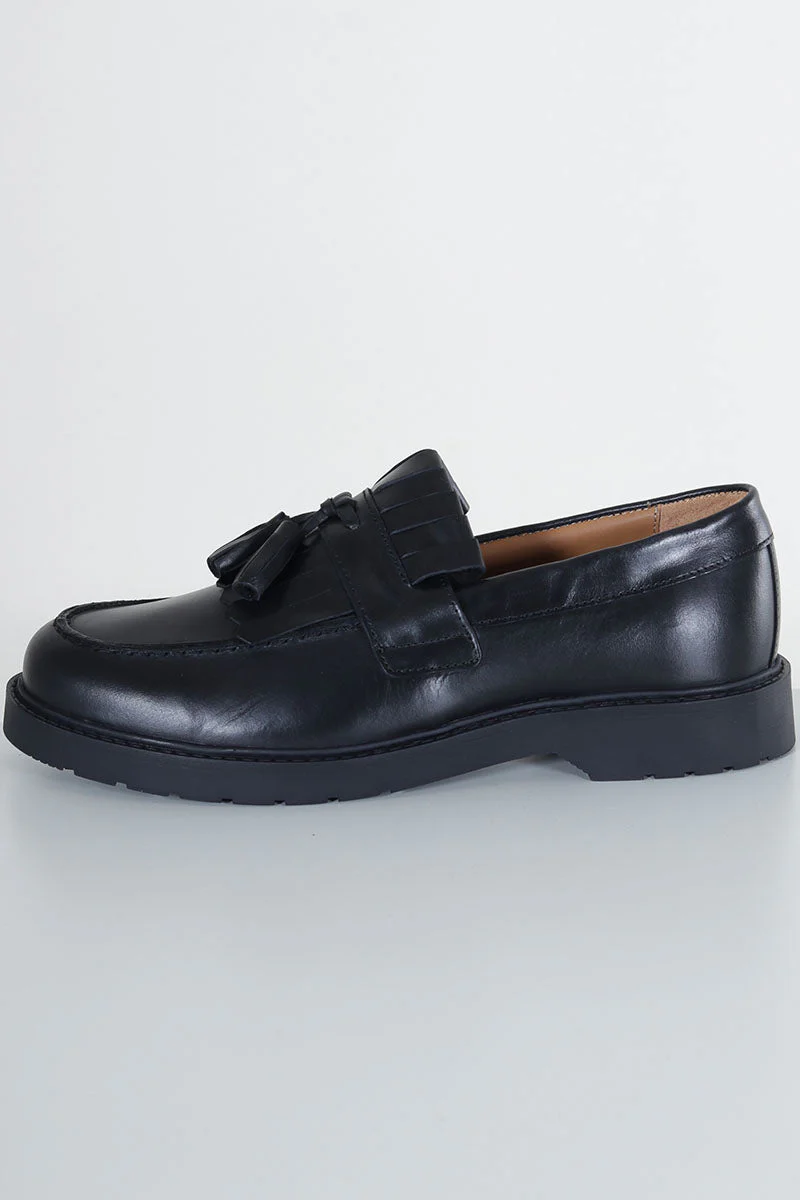 Selected Tim Leather Kiltie Loafer Black