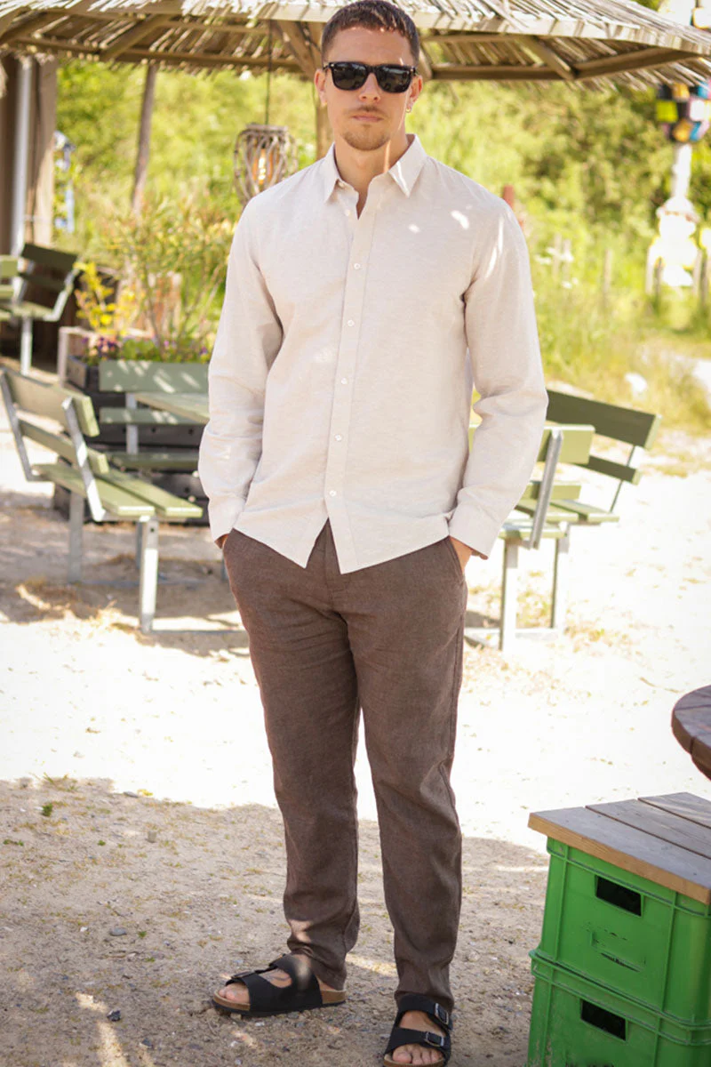 Selected Brody Linen Pants Chocolate Torte - Image 2