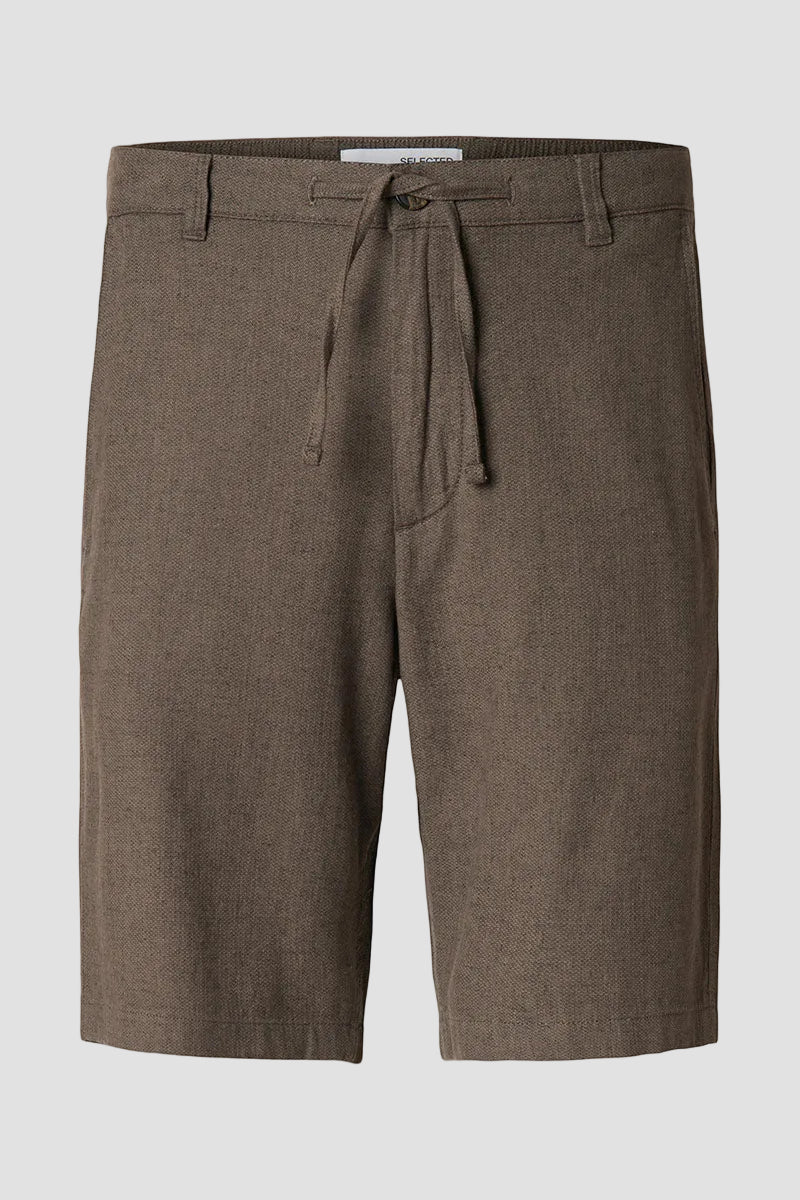 Selected Regular Brody Linen Shorts Chocolate Torte - Image 3