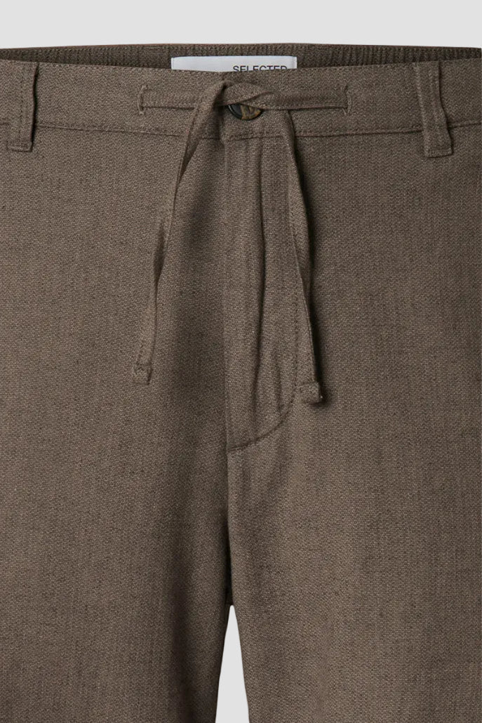 Selected Regular Brody Linen Shorts Chocolate Torte - Image 4