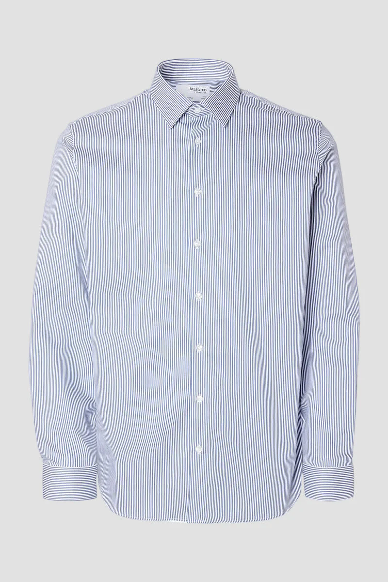 Selected Performance Stretch LS Shirt True Navy Stripe - Image 6