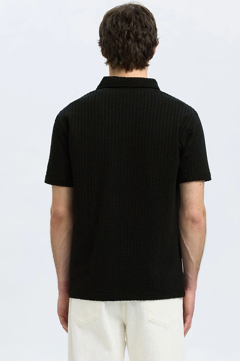 Selected Blake Split Neck Regular Fit SS Polo Black - Image 4