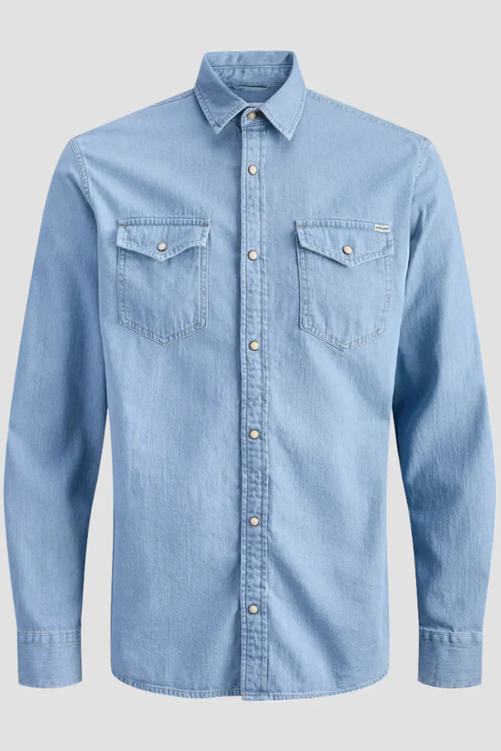Jack & Jones Sheridan Shirt LS Light Blue Denim - Image 3