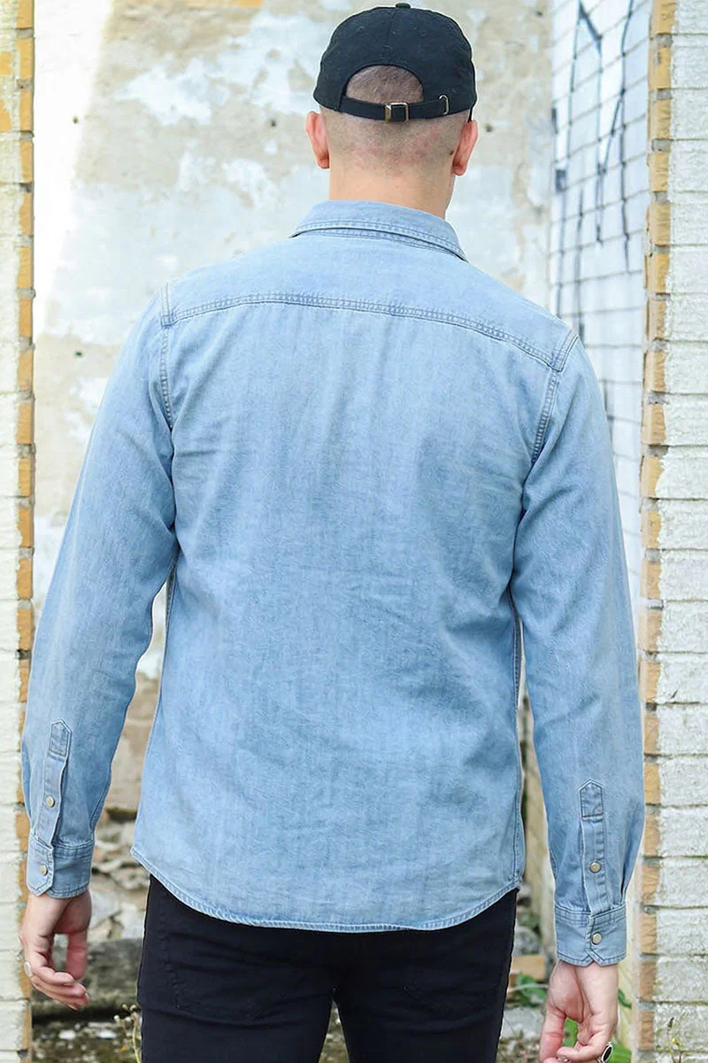 Jack & Jones Sheridan Shirt LS Light Blue Denim - Image 4