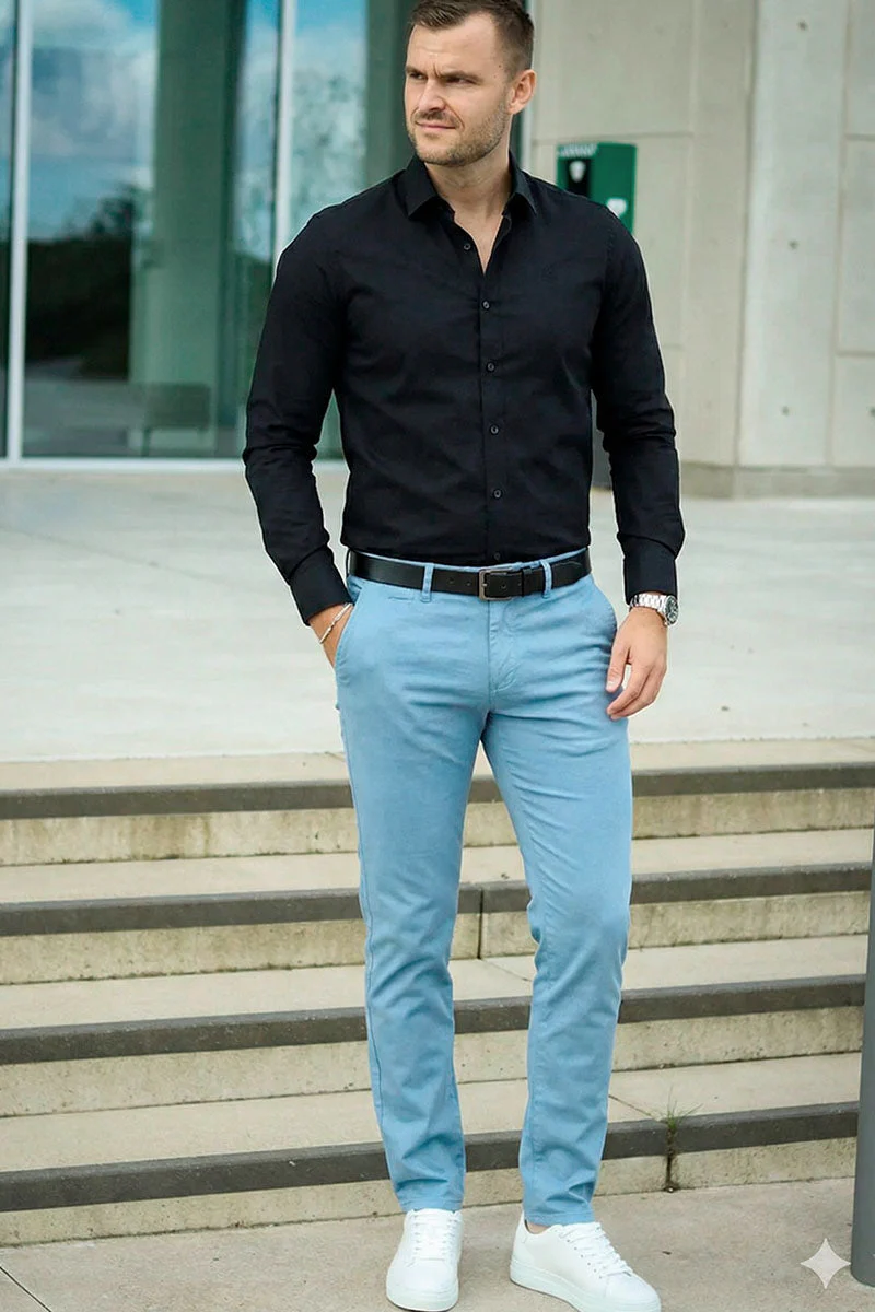 Jack & Jones Marco Bowie Chinos Celestial Blue - Image 2