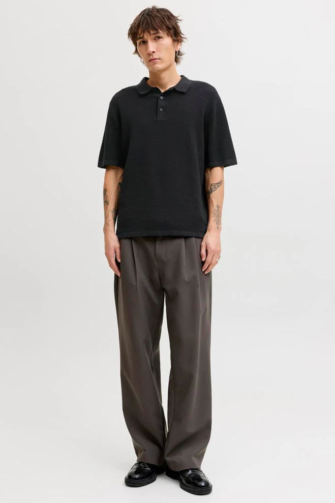 Jack & Jones Goerge Relaxed Fit Knit Polo Black - Image 2