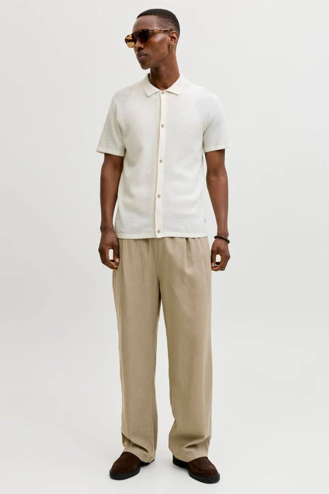 Jack & Jones George Knit Shirt SS Cloud Dancer - Image 2