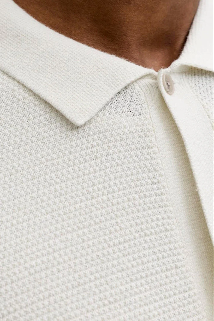 Jack & Jones George Knit Shirt SS Cloud Dancer - Image 5