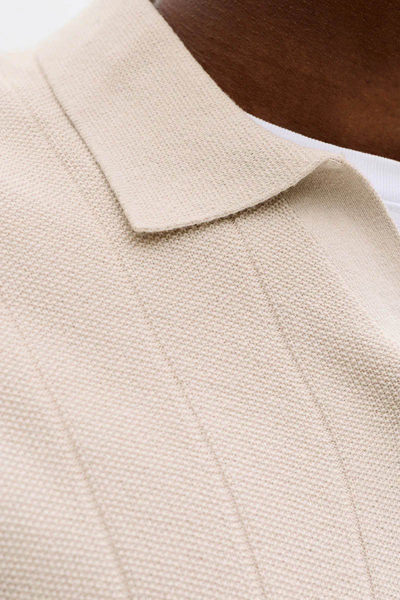 Jack & Jones Bradley Knit Split Neck SS Moonbeam - Image 5