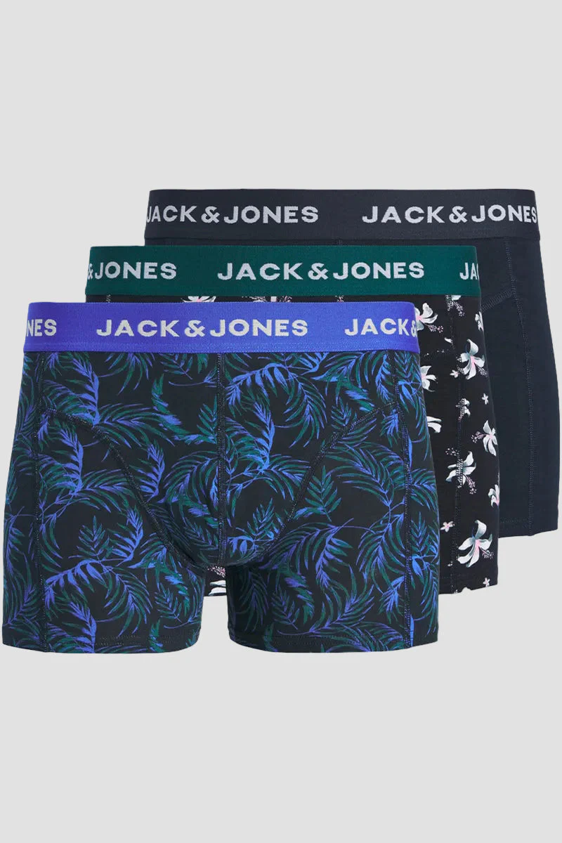 Jack & Jones Todd Flower Trunks 3 Pack Dazzling Blue