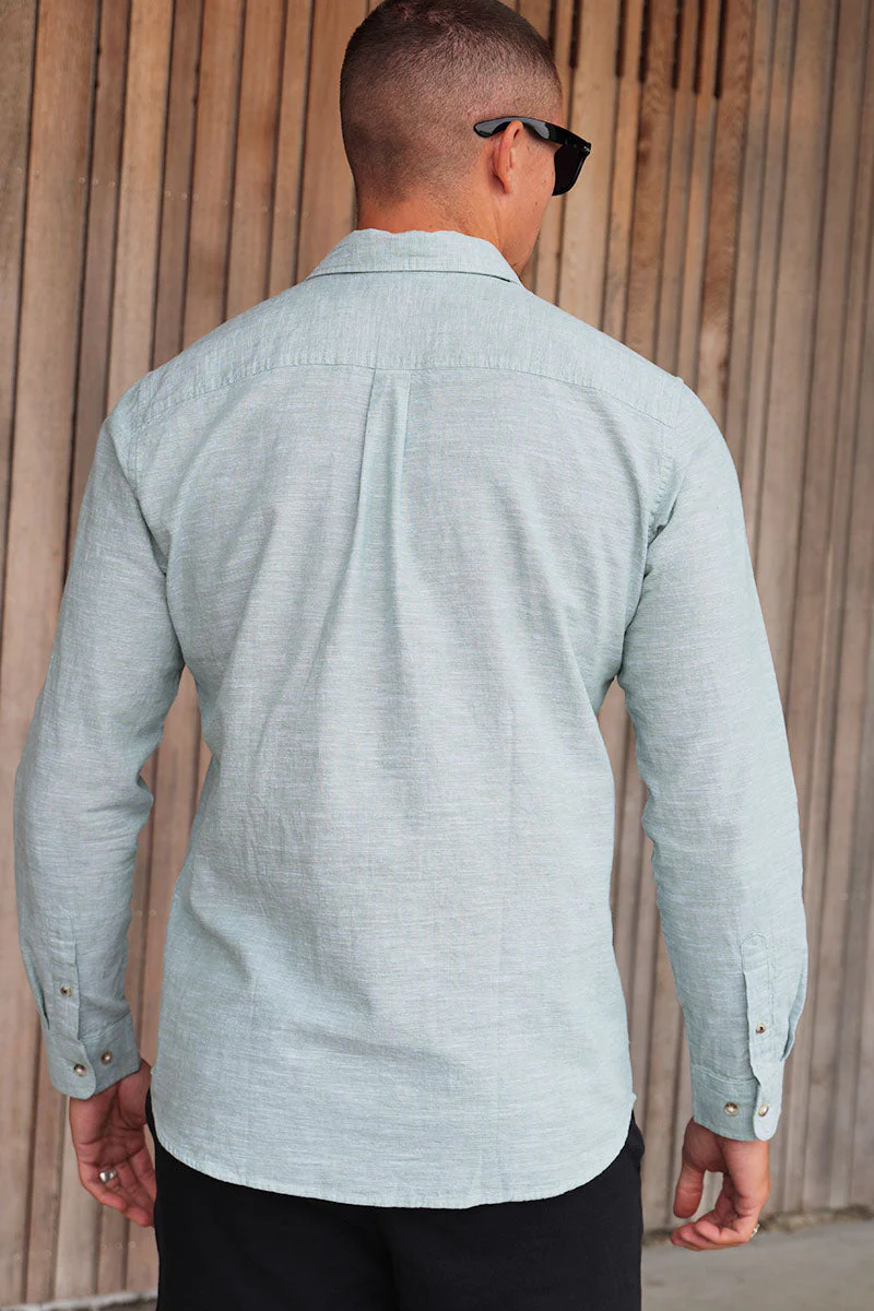 Jack & Jones Summer Shirt Linen Blend LS Granite Green - Image 4