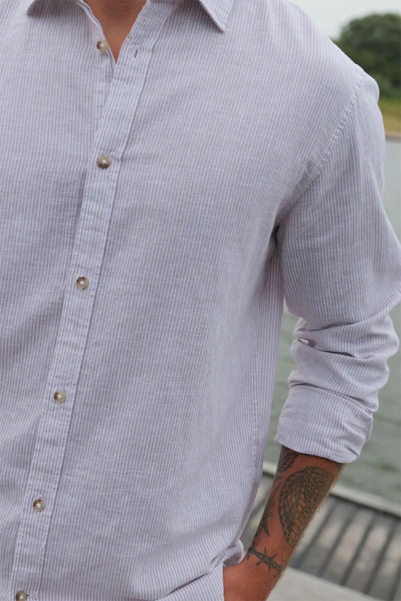 Jack & Jones Summer Shirt Linen Blend LS Crockery - Image 3
