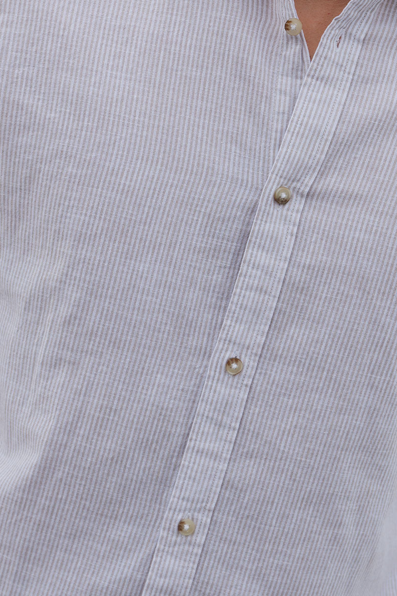 Jack & Jones Summer Shirt Linen Blend Band LS Crockery - Image 3