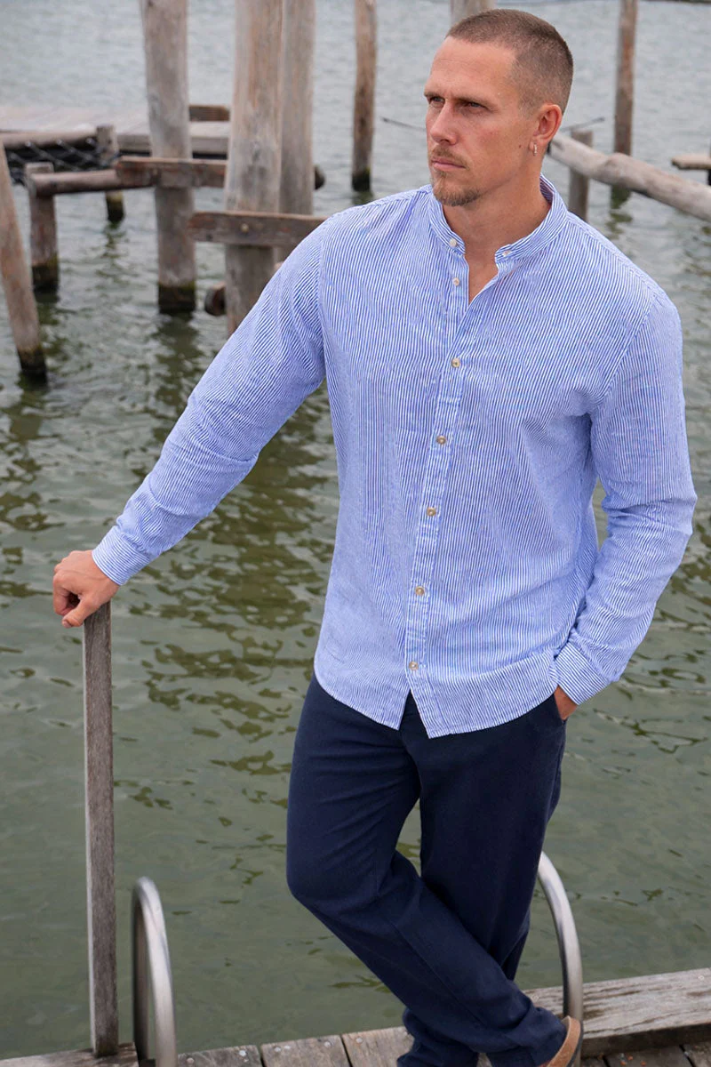 Jack & Jones Summer Shirt Linen Blend Band LS Infinity - Image 2