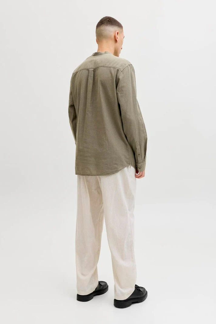 Jack & Jones Summer Shirt Linen Blend Tunic LS Dusty Olive - Image 3